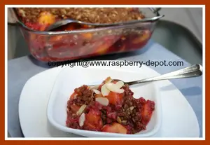 Crips with Peaches and Raspberries 