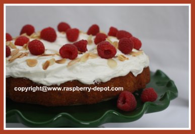 Picture of Almond Cake with Raspberries on Top