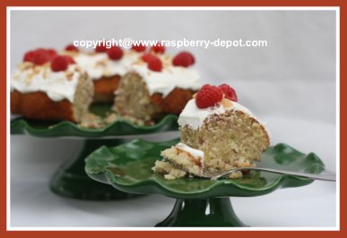 Almond Bundt Cake with Fresh Raspberries