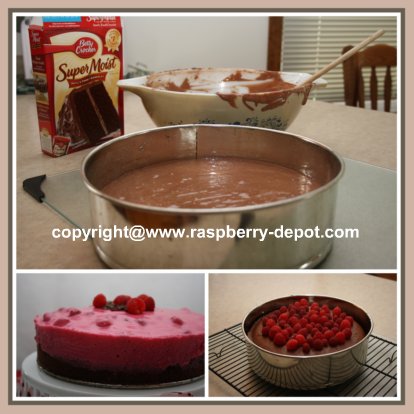 Making Raspberry Chocolate Cake Recipe
