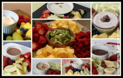 Collage of the Best Fruit Dips for Trays