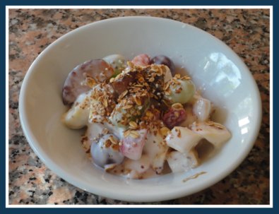 Fruit Salad for Breakfast with Yogurt and Granola