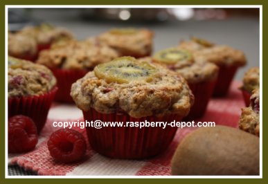 Raspberry and Kiwi Muffins Recipe