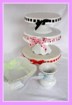 Beautiful Cool Cake and Pastry Stands with Ribbon