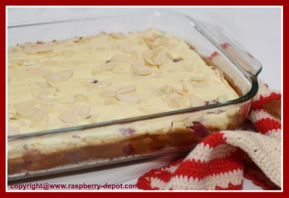 Raspberry Squares /Bars Recipe Made in a 9" x 13" baking dish