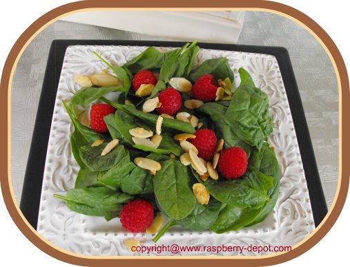 Green Salad with Raspberries Spinach Raspberry Salad
