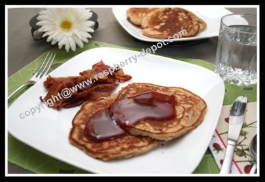 Pancakes with Raspberries and Pecan - Nut and Fruit Pancake Batter