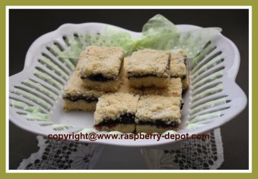 Baked Squares or Bars with Black Raspberry Jam