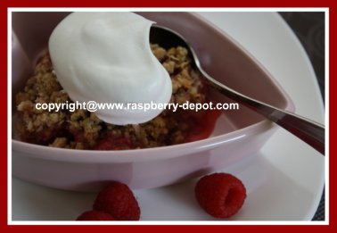 Raspberry Rhubarb Crisp Dessert Recipe Idea