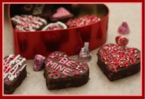 Brownies for Valentine Heart Shaped Decorated