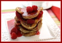 French Toast in the Shape of a Heart for Valentines Day