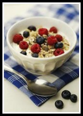Raspberries on Breakfast Cereal