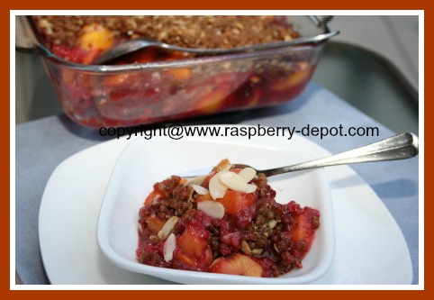 Desert Crisp Recipe with Peaches and Raspberries