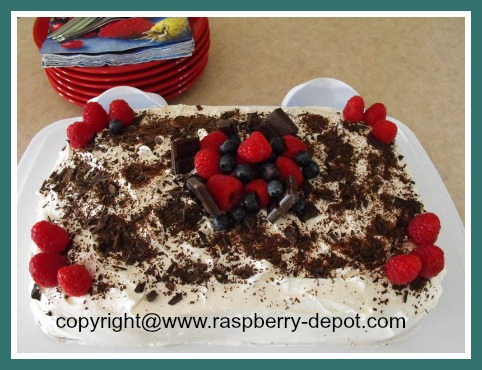 Easy Raspberry Cake Recipe with Raspberries on Top