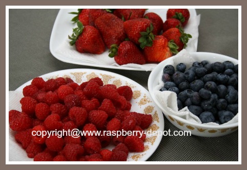 Fresh Mixed Berries - Strawberries, Raspberries, and Blueberries for Homemade Pie Making
