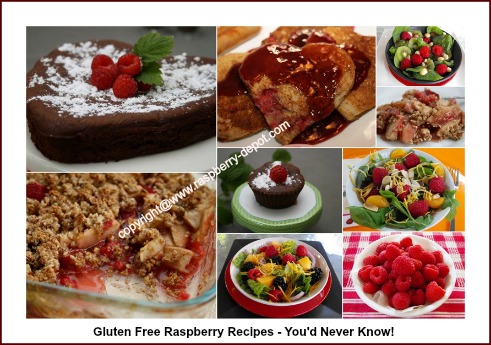 Collage Picture of Gluten Free Raspberry Recipes