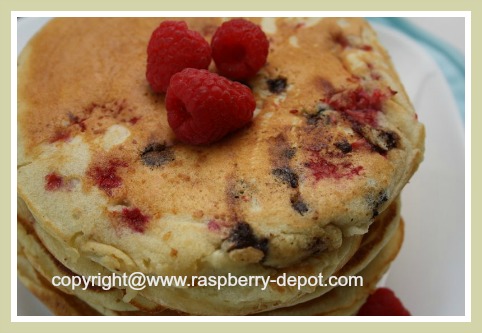 Homemade Raspberry Chocolate Pancakes