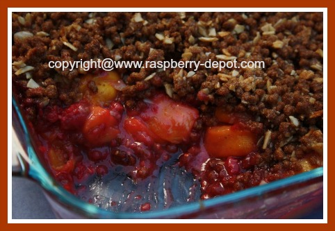 How to Make a Raspberry Peach Crisp without Oatmeal Topping