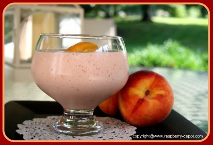 Healthy Raspberry Fruit Smoothie with Yogurt/Skim Milk/Peaches