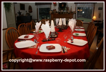 Table Set For Christmas Party 