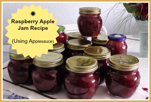 Homemade Raspberry Apple Jam - Cooked Jam using Applesauce