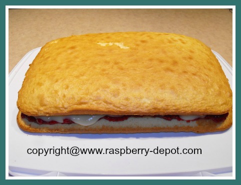Making a Raspberry Cake using a Cake Mix, Pudding, Jam