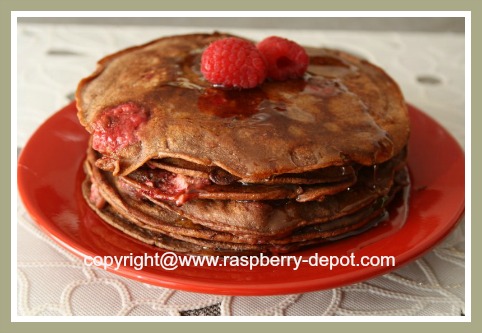Chocolate Raspberry Low Fat Pancakes