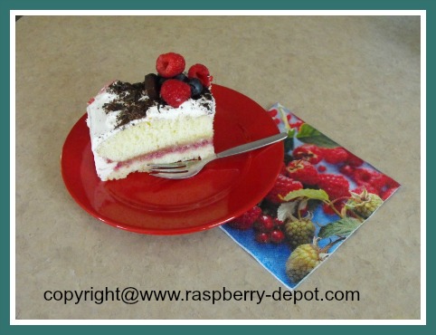 Cake with Fresh Raspberries on Top