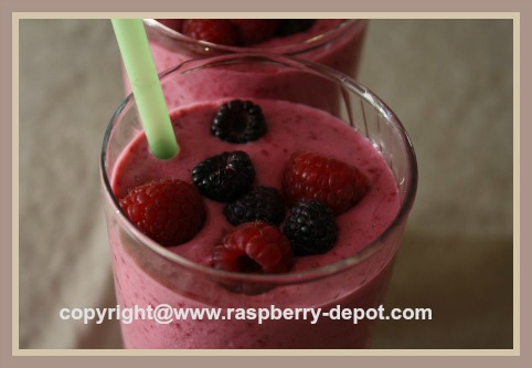 Raspberry Milkshake Recipe made with Ice Cream and Yogurt