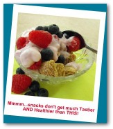 Healthy Breakfast Idea with Cereal, Yogurt and Fresh Raspberries