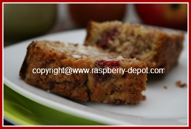Recipe for Raspberry Apple Bread - Nut Free and Dairy Free Quickbread