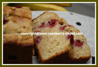 Quick Bread Made with Raspberries and Banana