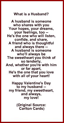 Poem Or Verse For Husband From Wife For Valentines Day